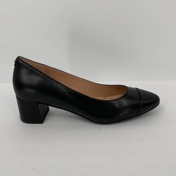 Cole Haan Go-To block heel pump black leather chunky pointed toe spectator new 6 - Picture 1 of 6
